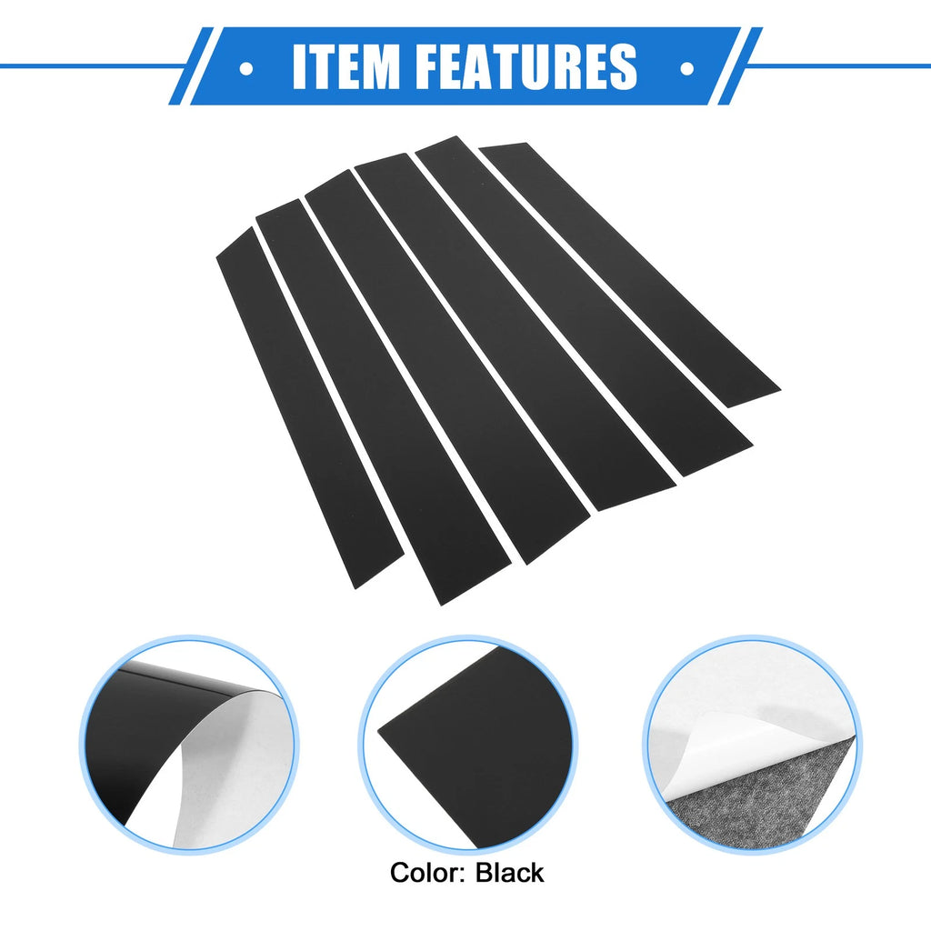 6 Pcs Pillar Posts Door Window Trim Cover for Honda CR-V (2007–2011) Black