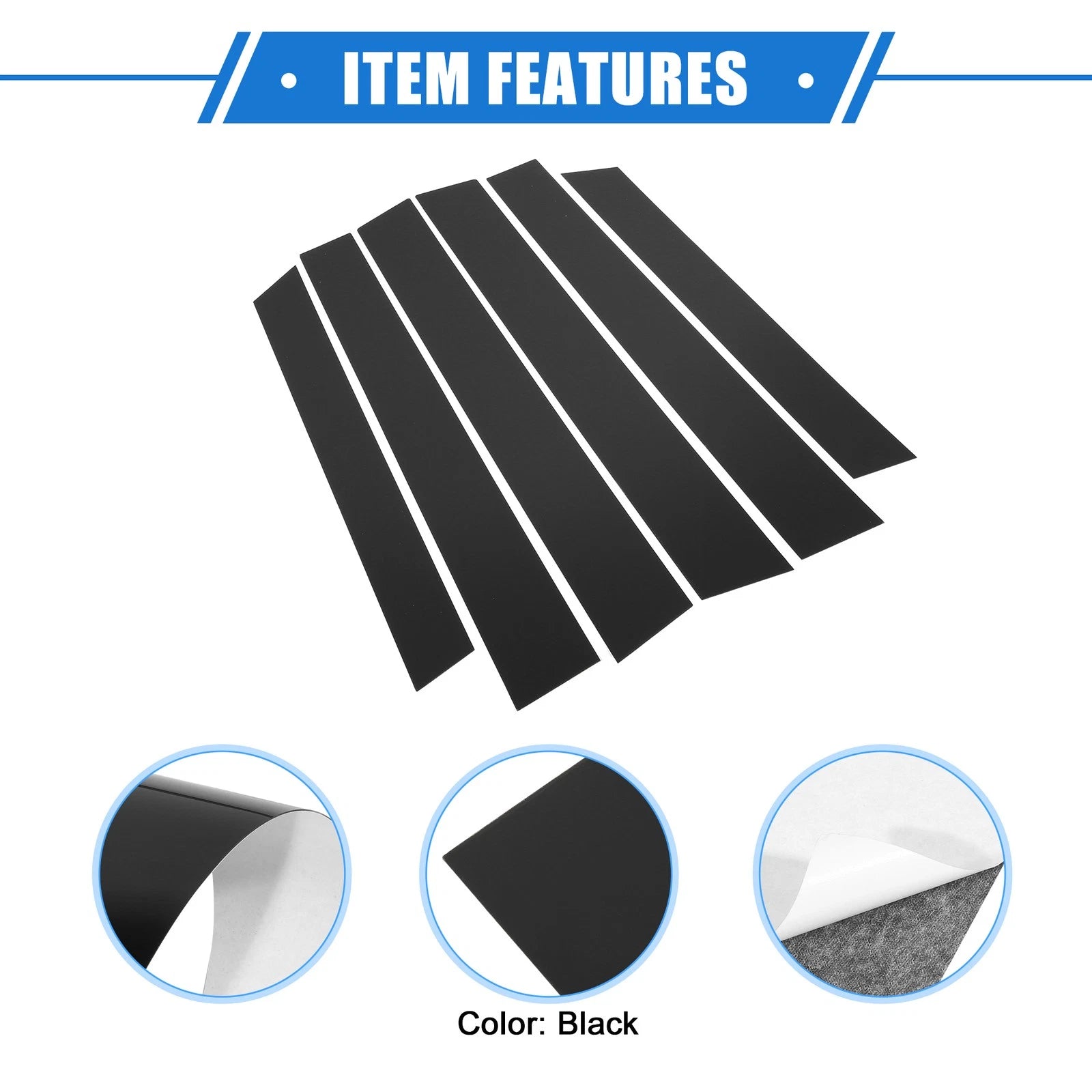 6 Pcs Pillar Posts Door Window Trim Cover for Honda CR-V (2007–2011) Black