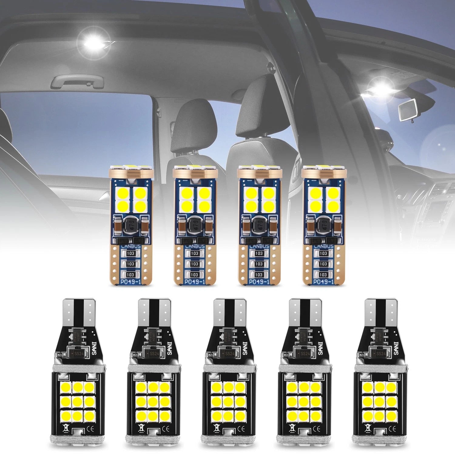 9X LED Dome Light Bulbs for Dodge Ram 1500-3500 (1998–2002)