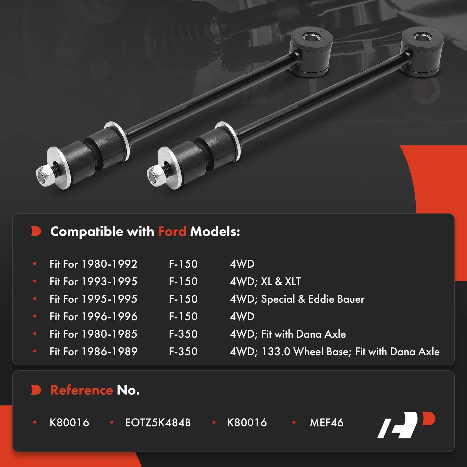2Pcs Rear Sway Bar Link for Ford F-150 F-350 (1980–1996)