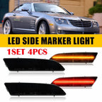 2X Smoke Front & Rear Bumper Side Marker Light for Chrysler Crossfire (2004–2008)