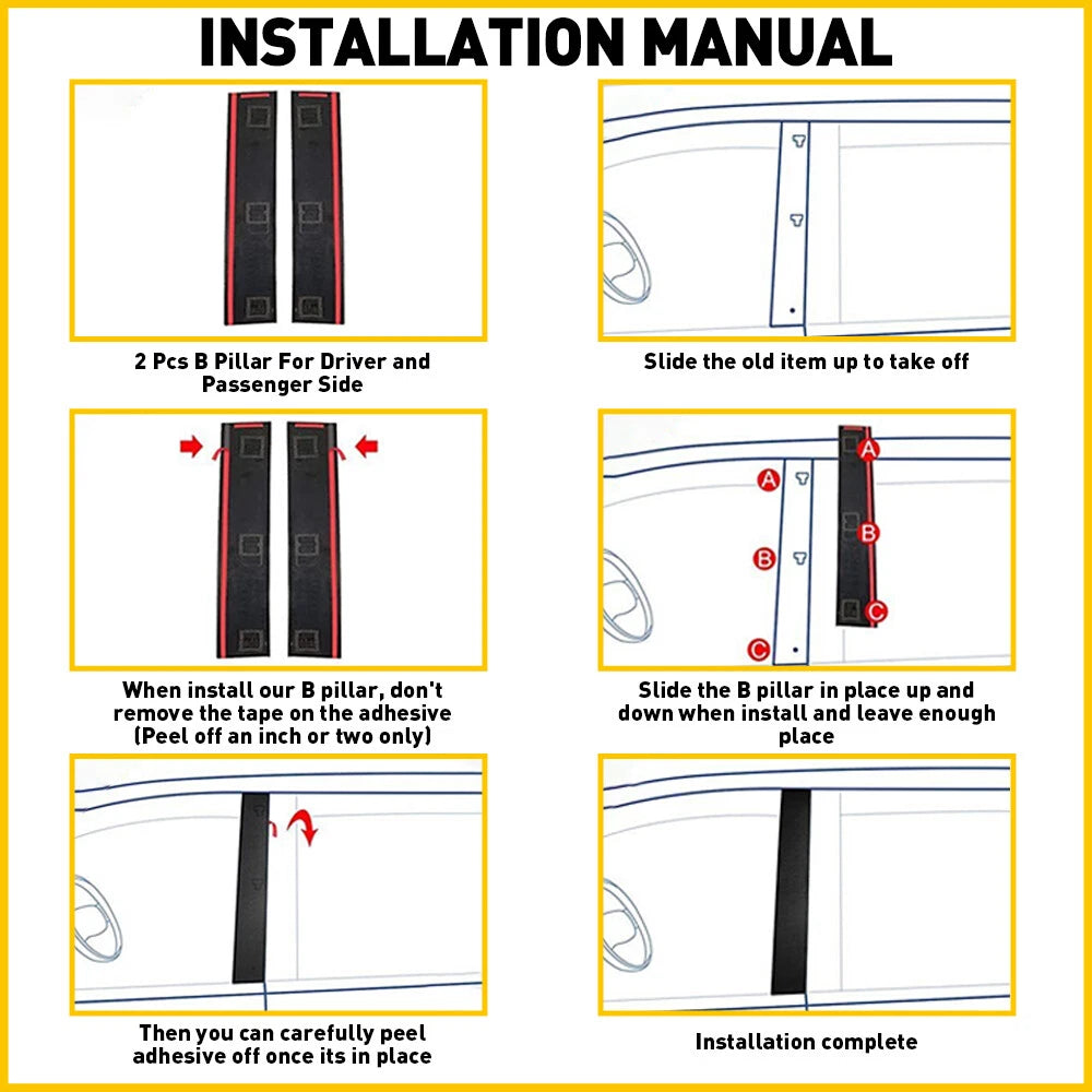 Right Side Door B Pillar Applique for Chrysler Town & Country (2008–2016)