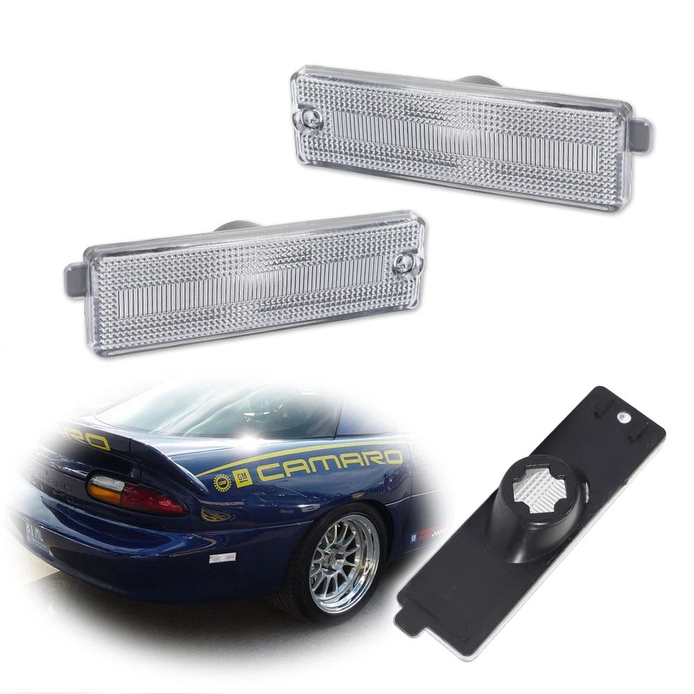2X Clear Lens Side Marker Lights for Chevy Camaro (1993–2002)