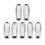 Set of 7 Front Mesh Grille Grill Covers for Jeep Patriot (2011–2017) Chrome ABS