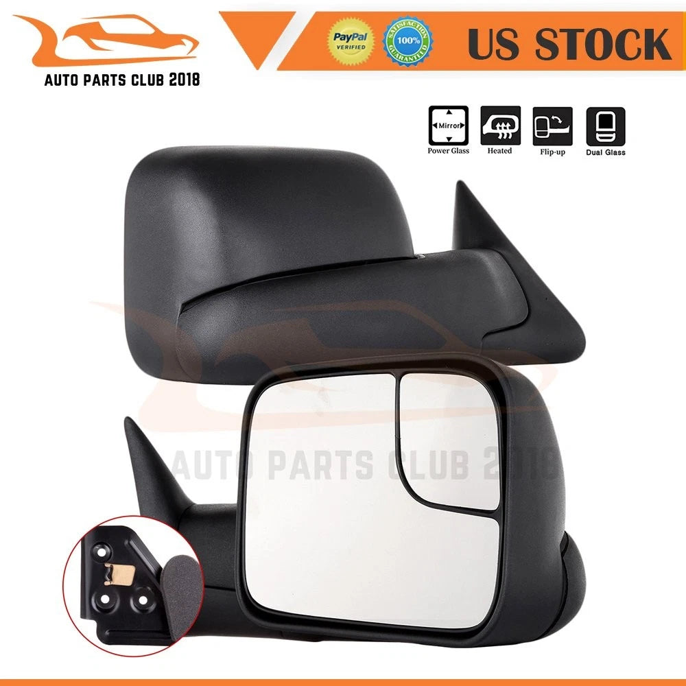 Power Heated Side View Mirrors Pair for Dodge Ram (1998–2001)