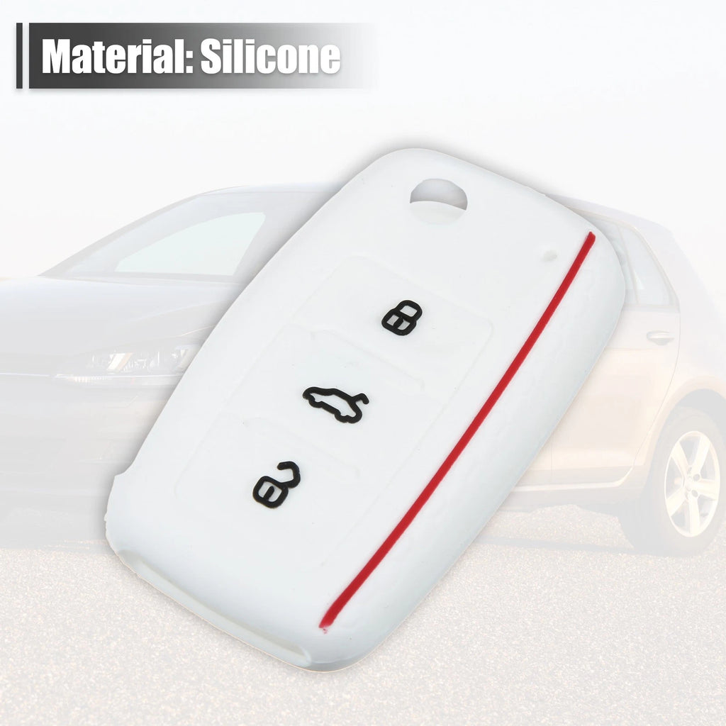 White Silicone Key Fob Shell for Volkswagen GTI (2015–2021)