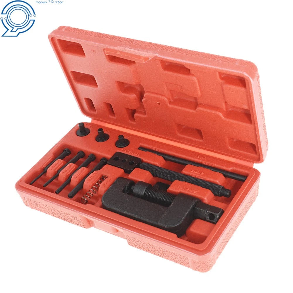 13pc Motorcycle Chain Splitter Breaker Link Riveting Tool Kit