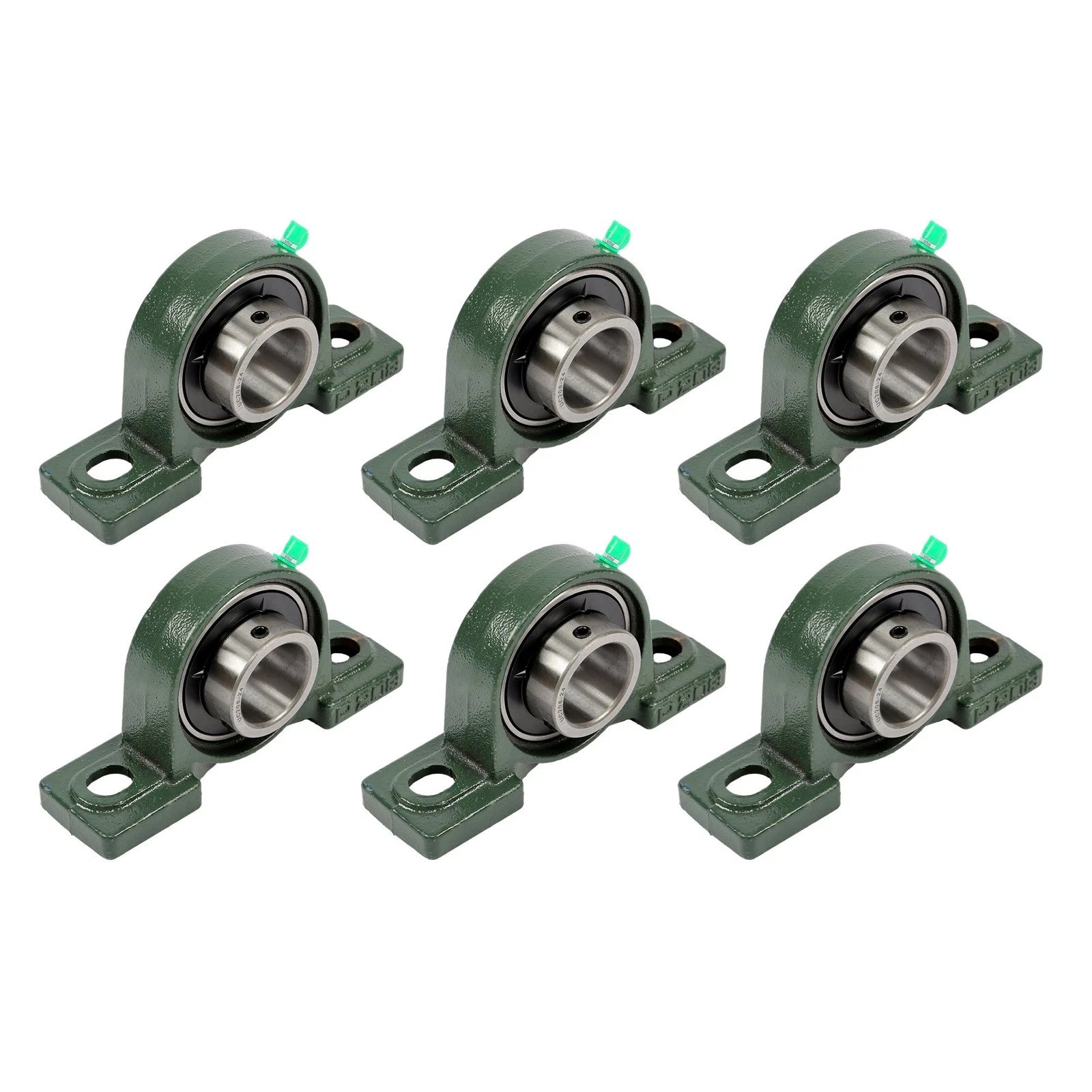 Set of 6 Pillow Block Bearings for Various Applications (Self-Aligning)