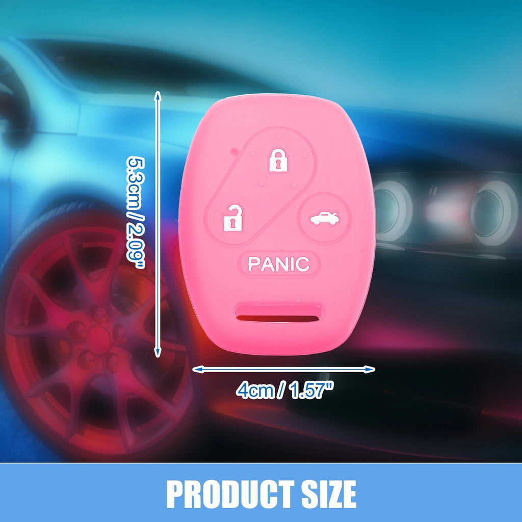2X Smart Key Fob Cover for Honda Accord Civic CR-V Pilot (Black Pink)
