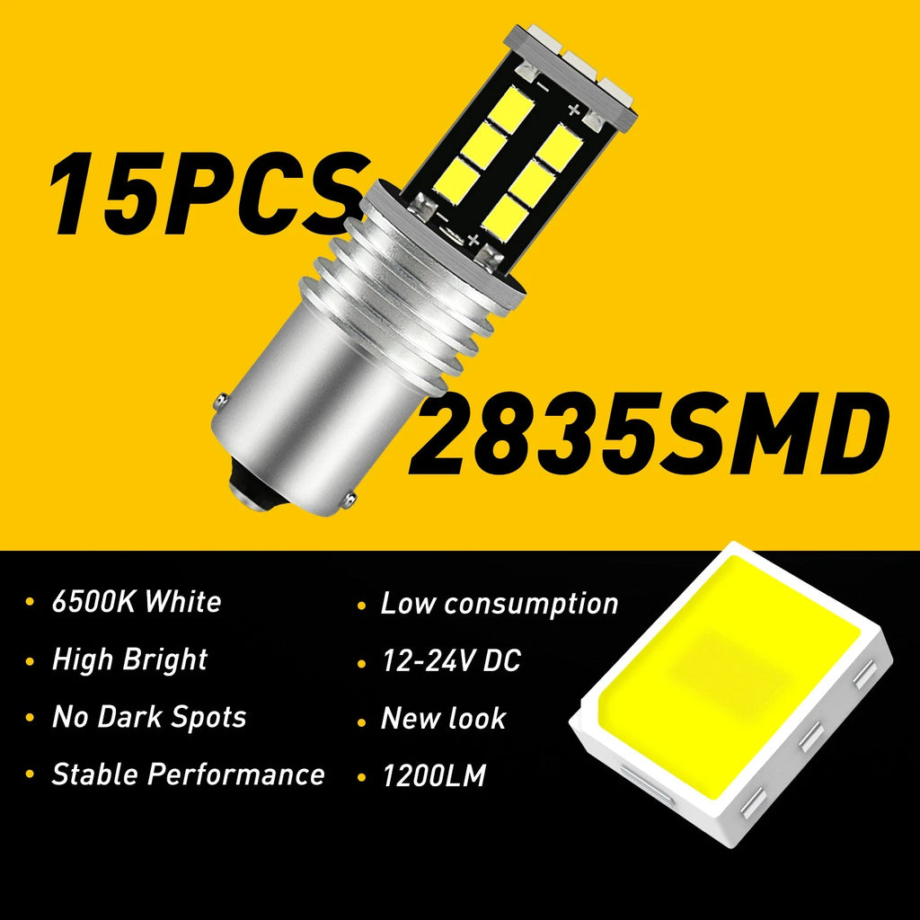 Set of 2 LED Reverse Light Bulbs for AUX 2400LM 1156 P21W/T15