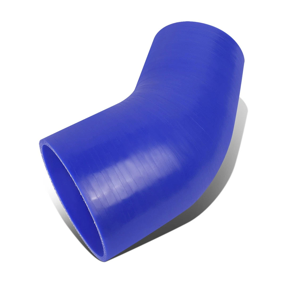 3" to 3.5" 45-Degree Elbow Reducer 3-Ply Blue Silicone Hose Coupler