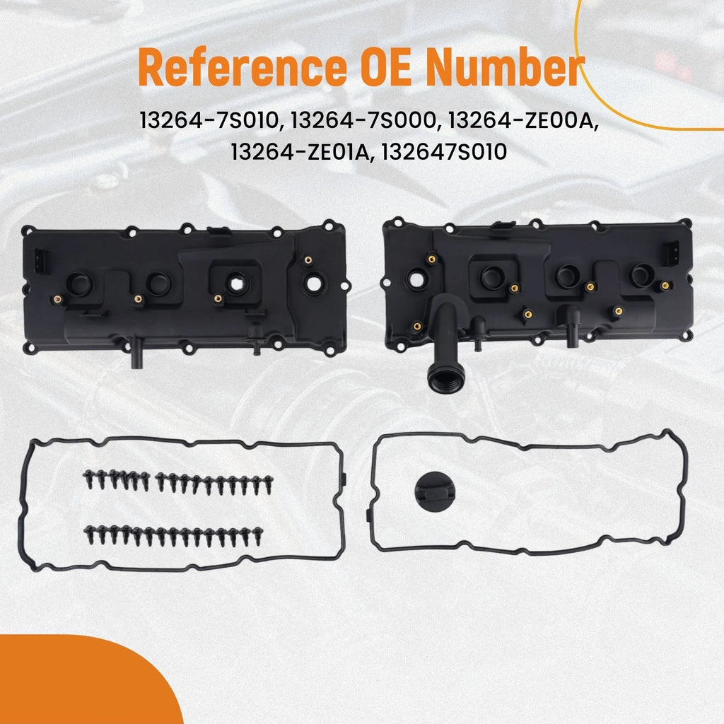 Black Engine Valve Cover for Nissan NV2500 5.6L V8 (2012–2017) 132647S010