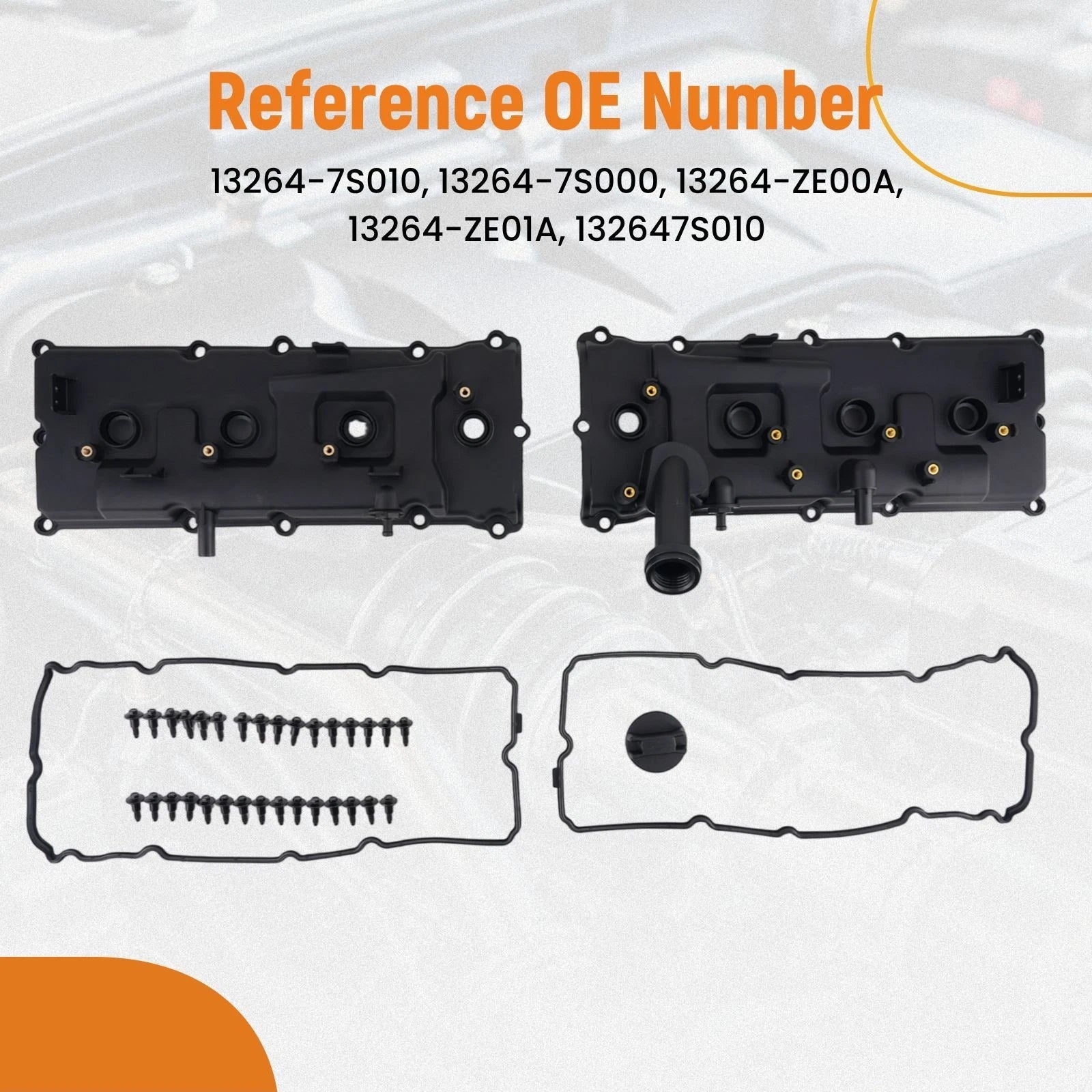 Black Engine Valve Cover for Nissan NV2500 5.6L V8 (2012–2017) 132647S010