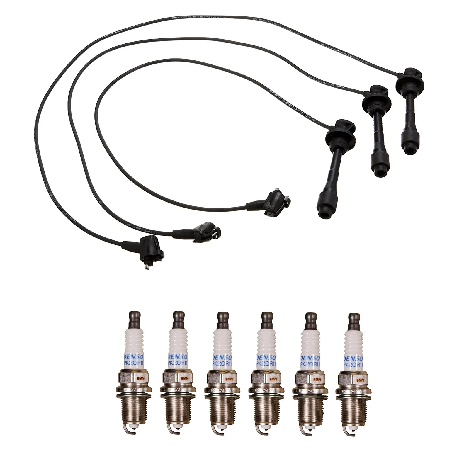 Denso Wire Set & 6 Double Platinum Spark Plugs Kit for Lexus 3.0L V6