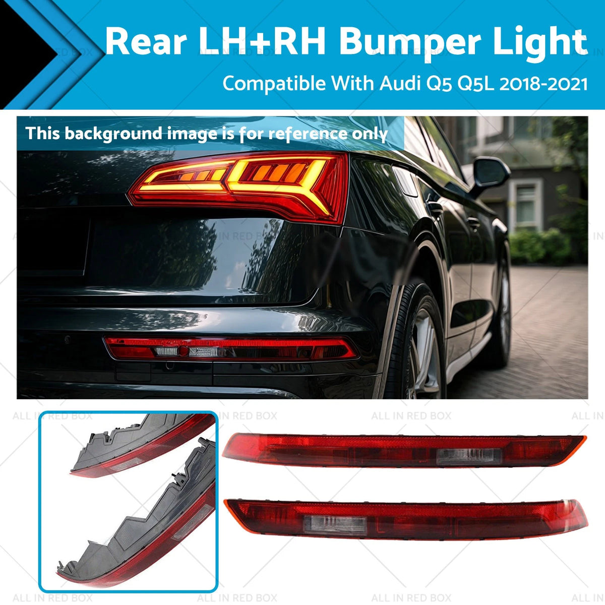 Pair Tail Brake Stop Lamps for Audi Q5 (2018–2021)