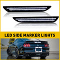 2X White Smoked Rear LED Bumper Side Markers for Ford Mustang (2015–2022)