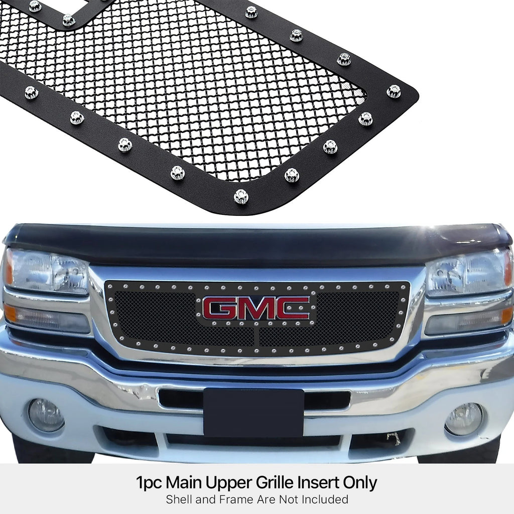 Stainless Black Rivet Mesh Grille for GMC Sierra 1500 (2003-2006)