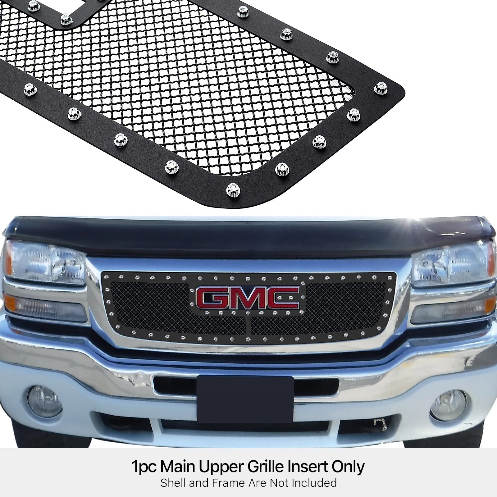 Stainless Black Rivet Mesh Grille for GMC Sierra 1500 (2003-2006)