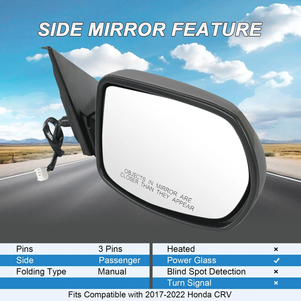 Right Passenger Side Power Mirror for Honda CR-V (2017-2022)