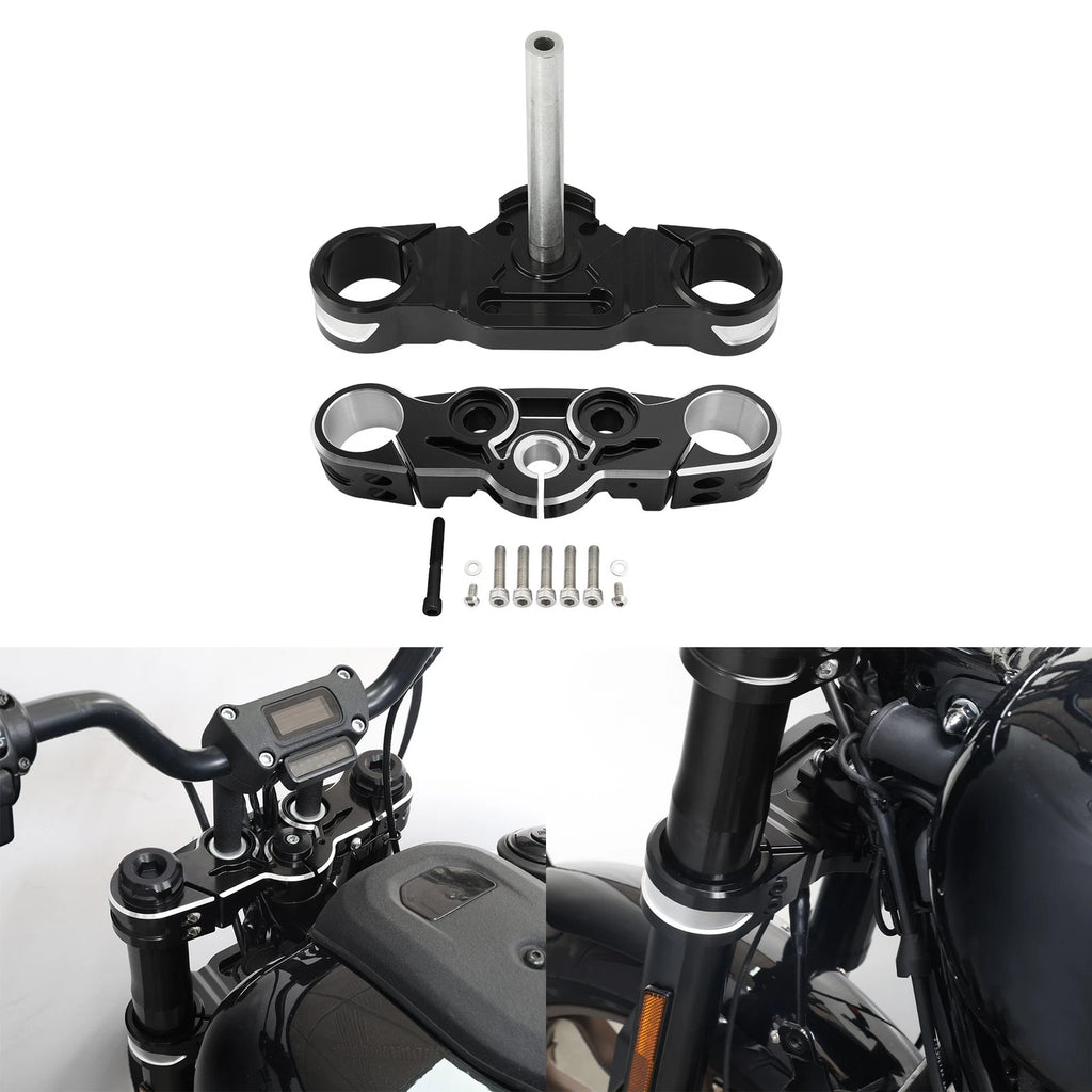 Front Fork Upper & Lower Triple Tree Clamps for Harley Low Rider S (2020–2025)