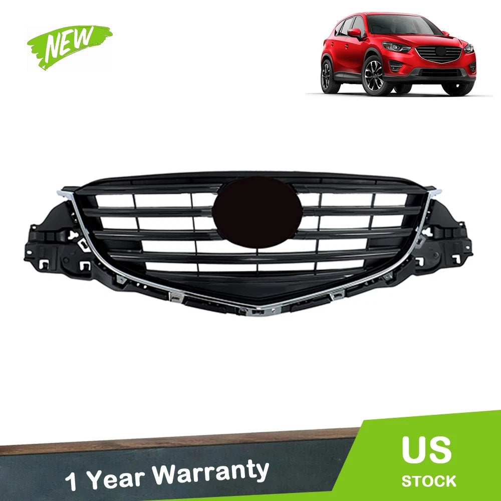 Front Grille for Mazda CX-5 (2015–2016) - Painted Black with Chrome Molding