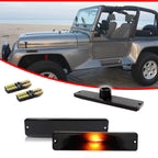 Smoked Amber LED Front Fender Side Marker Light for Jeep Wrangler (1987–1995)
