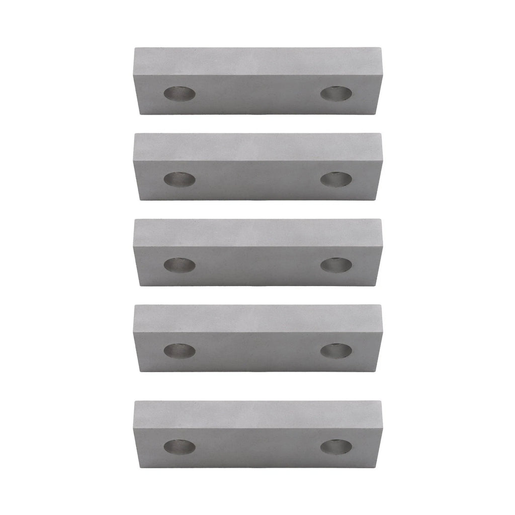 Set of 5 Machinable Aluminum Soft Jaws for 6" Vise (6×2×0.75")
