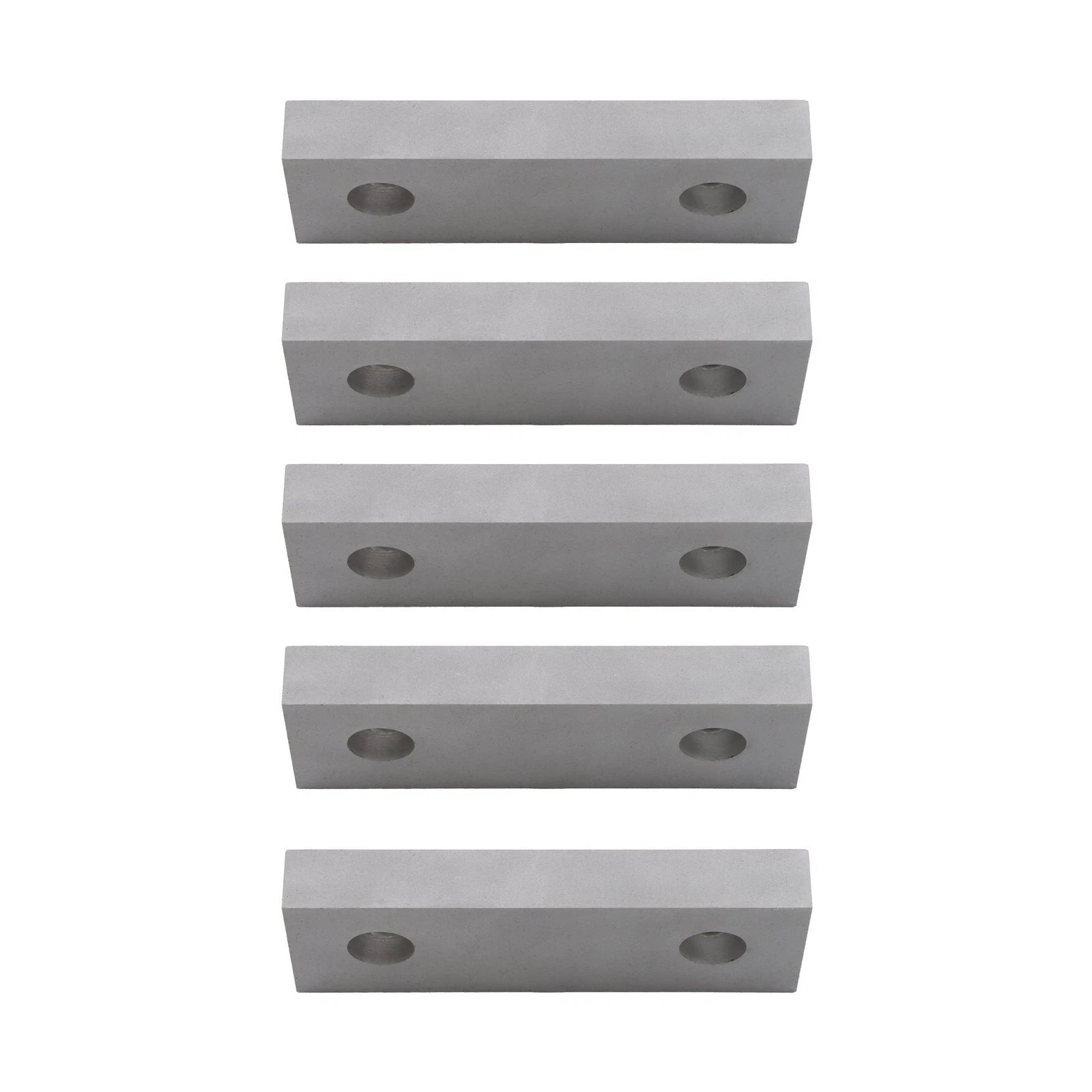 Set of 5 Machinable Aluminum Soft Jaws for 6" Vise (6×2×0.75")
