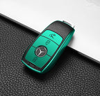 Leather Smooth TPU Remote Key Fob 360° Protection for Mercedes E-Class S-Class (2021–2024)