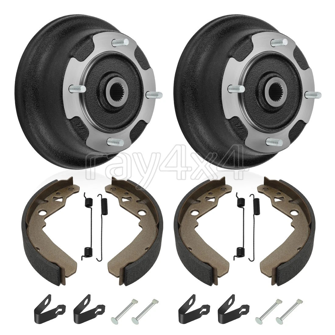 2PC Front Brake Drum & Shoe Kit for Kawasaki Mule 610 4x4 KAF400 (2005–2016)
