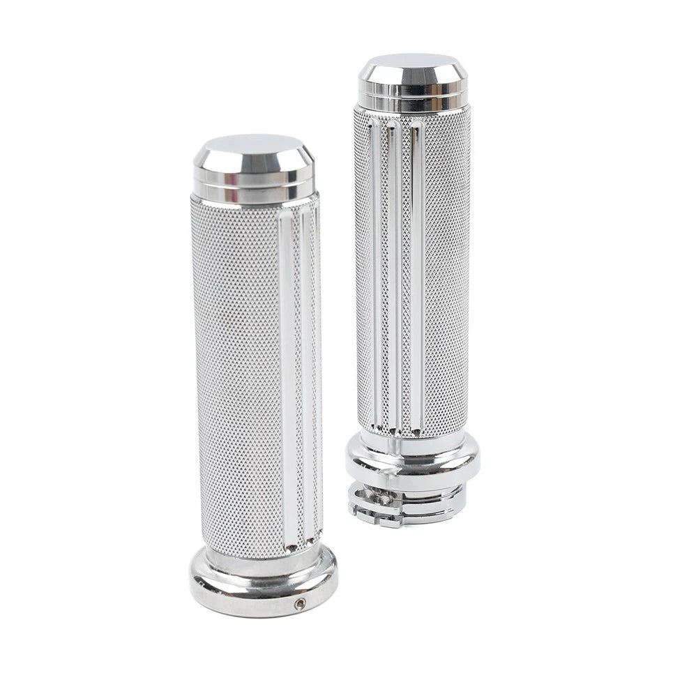 Chrome Handlebar Hand Grips for Harley Heritage Softail Dyna (1991–2023)