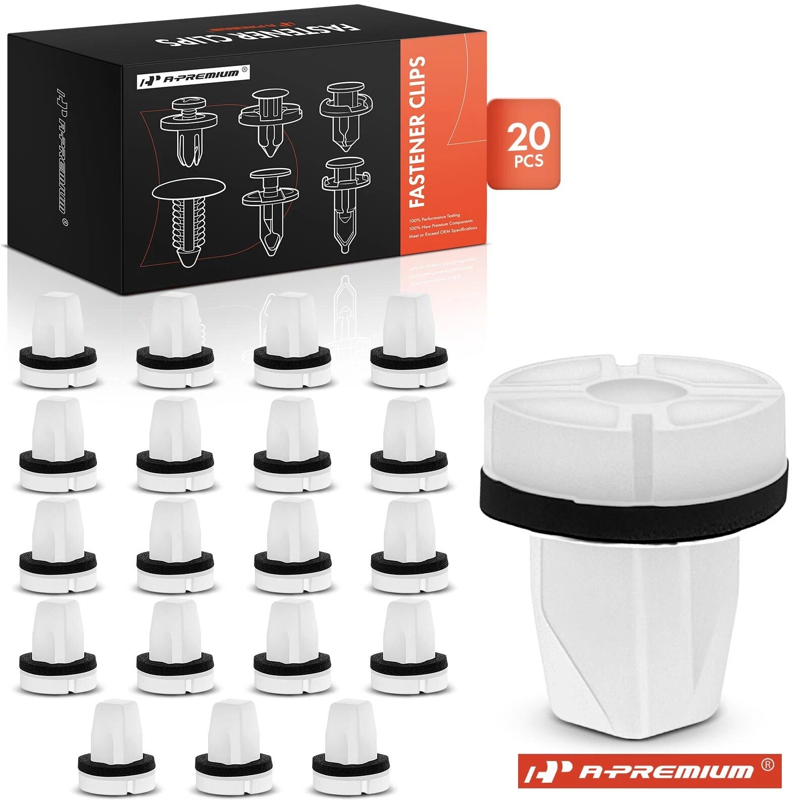 20Pcs 9mm Square Trunk Screw Grommet Clips for Honda
