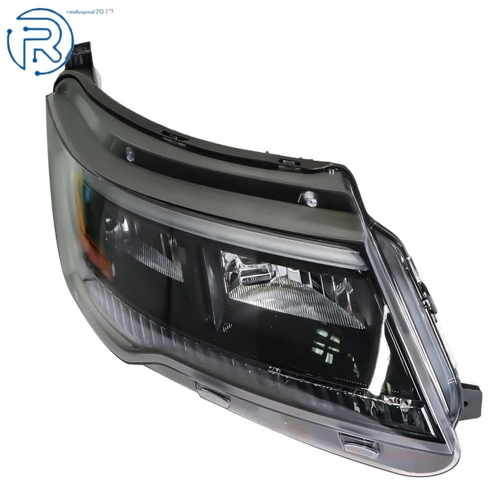 Right Side Black Housing Halogen Headlight w/LED DRL for Ford Explorer (2016–2019)