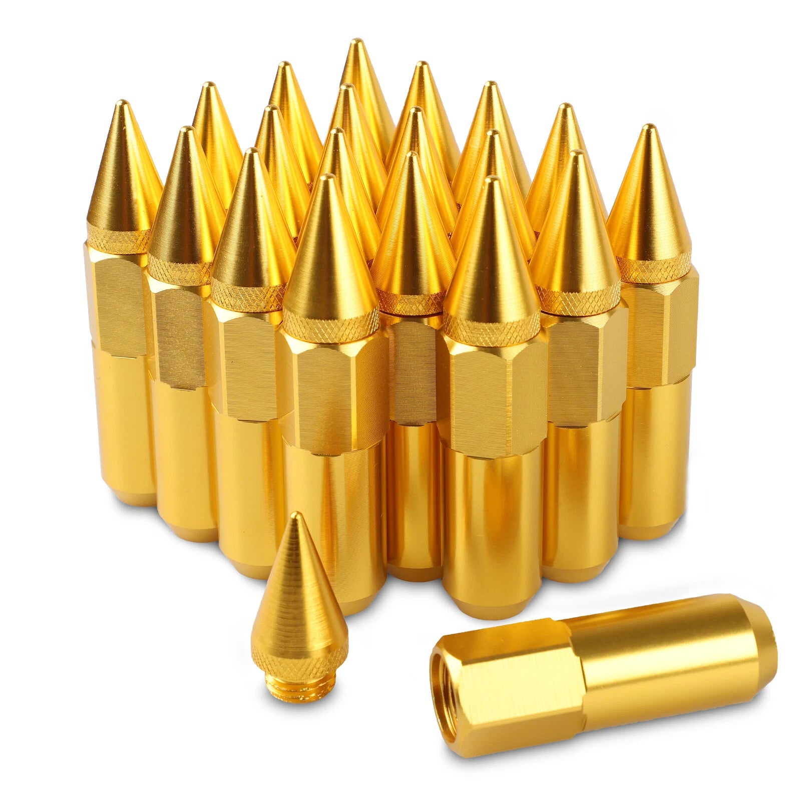 20PCS M12X1.5 Spiked Aluminum Extended Tuner Lug Nuts for Rims