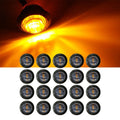 10Pcs 3/4" LED Marker Lights for Truck Trailer (Smoke Amber)