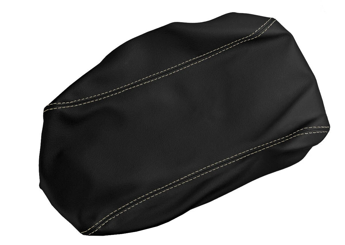 Leather Console Lid Armrest Cover for Lincoln MKX (2007–2010) Beige Stitch