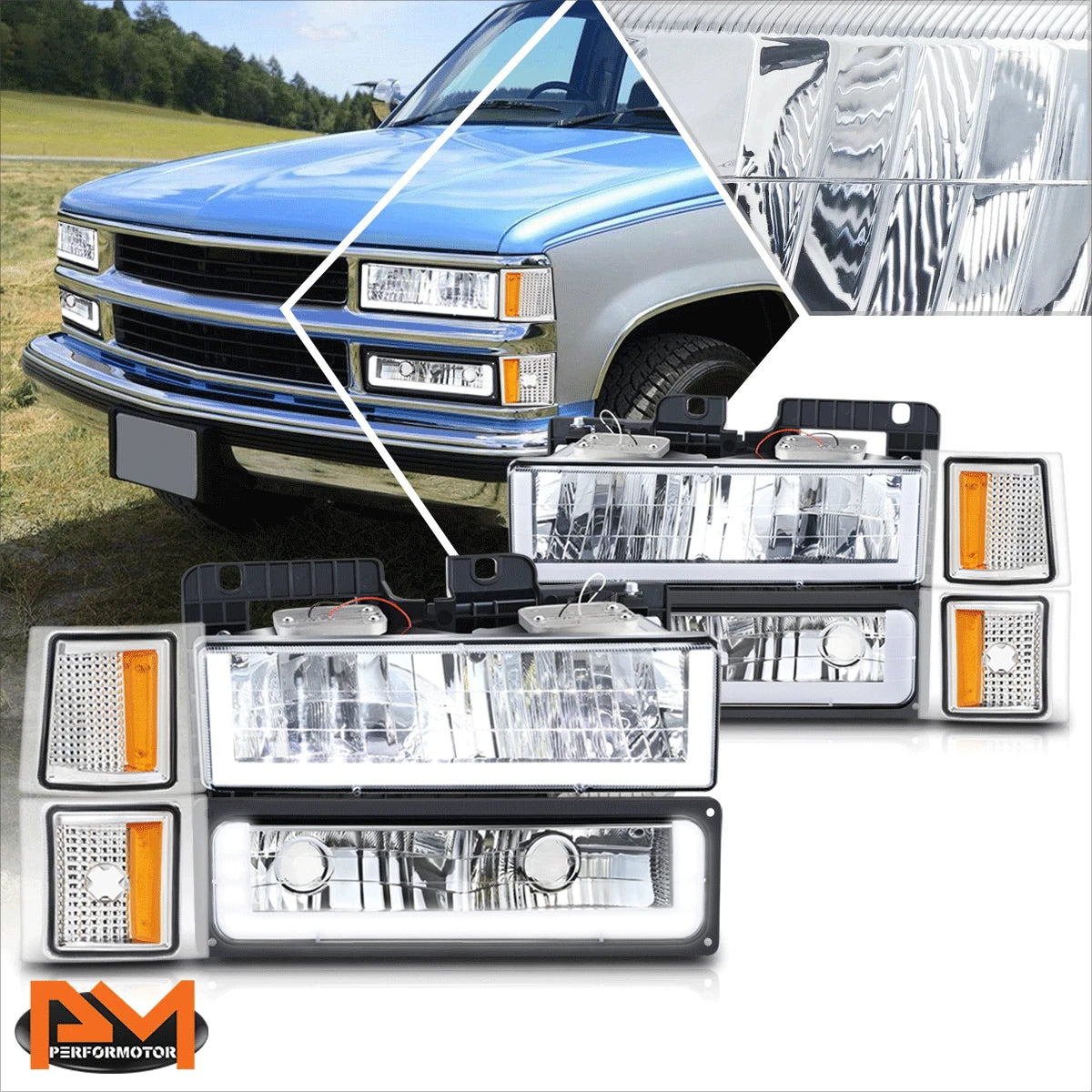5Pcs Smoked LED Cab Roof Running Lights for Dodge Ram (1999–2001)