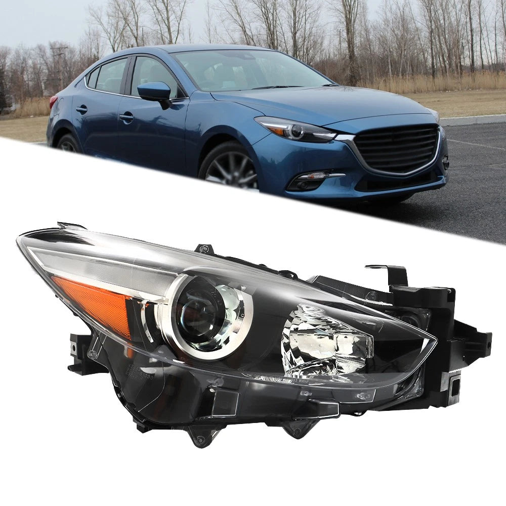 Right Headlight Assembly for Mazda 3 (2017–2018) Halogen