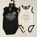 2X Sleeveless Ribbed Bodysuits for Harley-Davidson Baby Girls (18/24M)