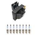 Hitachi Ignition Coil & Bosch 8 Platinum Spark Plugs Kit for Bronco F-150 (1980–1996)