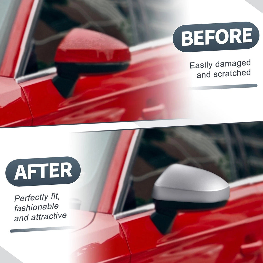 Set of 2 Chrome Plated Rearview Mirror Cover Caps for Audi A3 S3 RS3 (2013–2018)