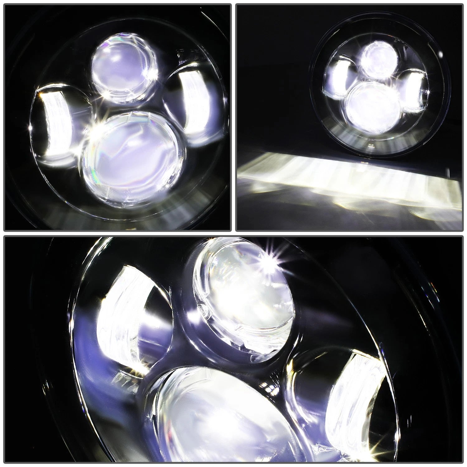 LED DRL Projector Headlights for Jeep Wrangler JK (2007–2018) - Black Housing