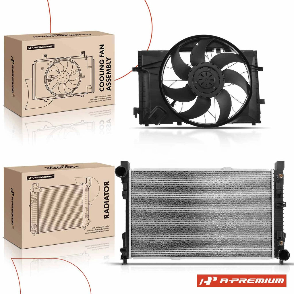 Radiator and Cooling Fan Assembly Kit for Benz W203/CL203 (2001–2007)
