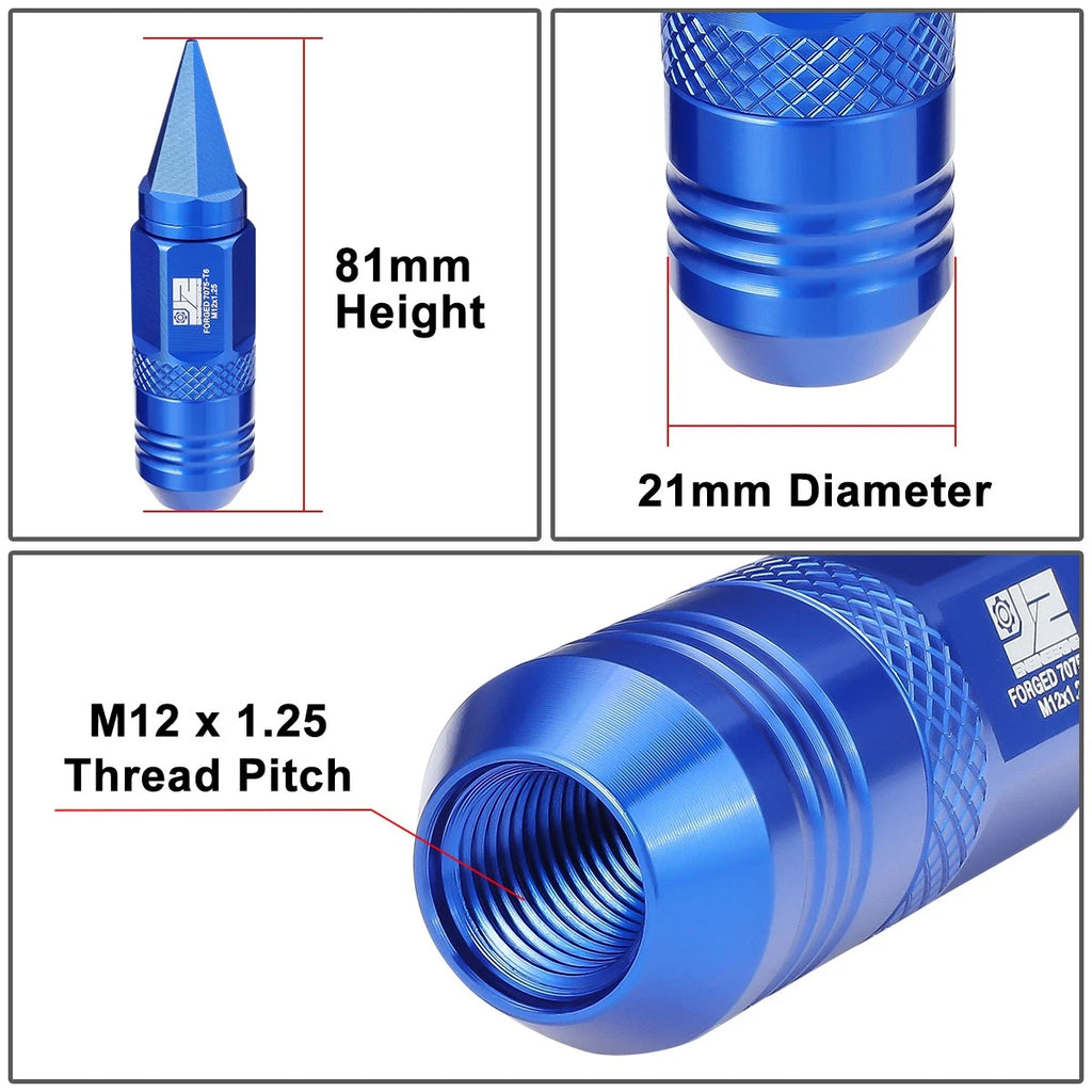 Set of 20 M12 X1.25 Open/Closed End Lug Nuts for J2 Aluminum
