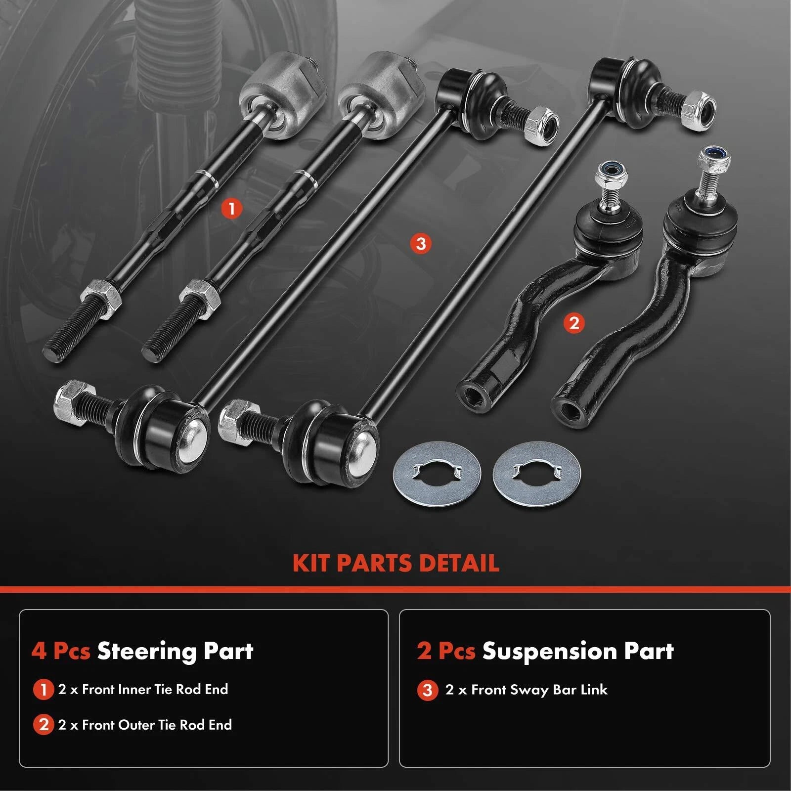 6x Front Sway Bar Link for Nissan Sentra (2007-2012)