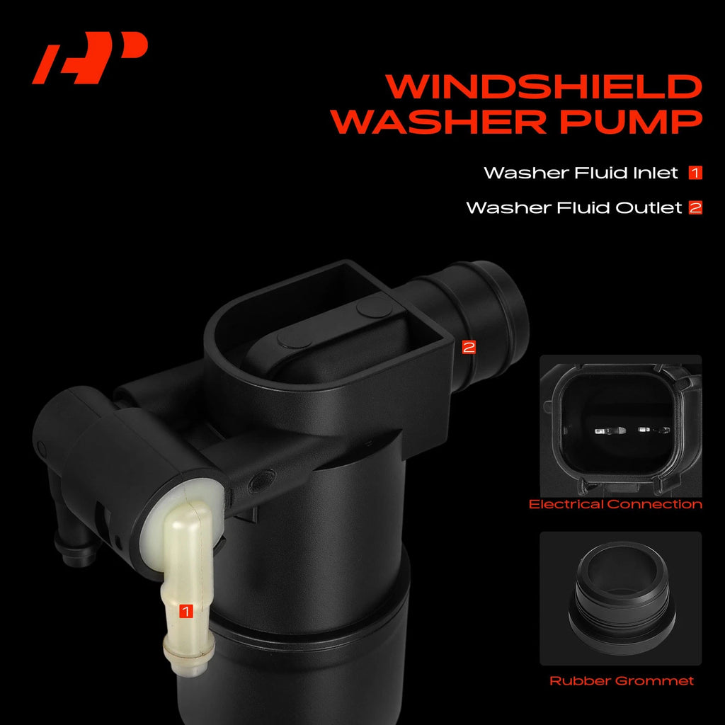 Windshield Washer Pump with Rubber Grommet for Ford Focus
