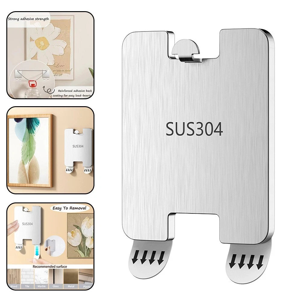8pcs Stainless Steel Hooks for Pictures No Drill Required