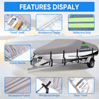 V-Hull Boat Cover for 20-22 ft Speedboat (Heavy Duty, Waterproof, Trailerable)
