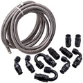 6AN PTFE Stainless Steel Braided Oil Fuel Line Hose for Universal Use (20FT)