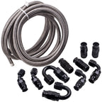 6AN PTFE Stainless Steel Braided Oil Fuel Line Hose for Universal Use (20FT)
